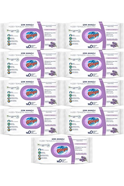 Bingo Clean Yüzey Temizlik Havlusu 96 Yaprak Lavanta Kokulu Plastik Kapaklı (...