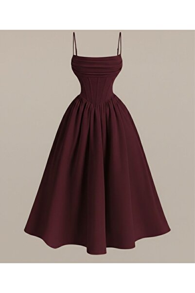 EUROPA Midi boy drapeli elbise