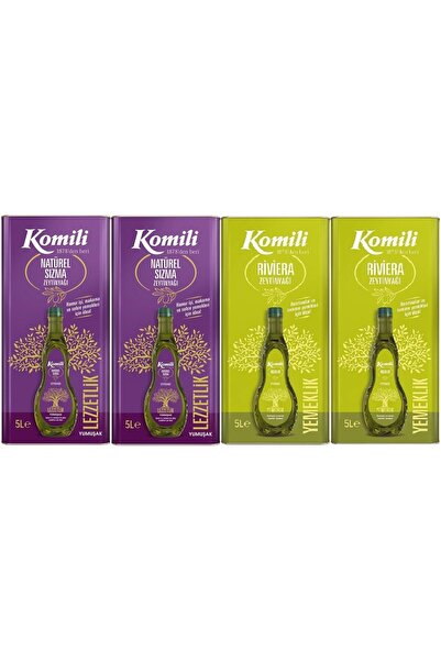 Komili Zeytinyağı 20LT Natural Ege Sızması / Riviera (Teneke) (4PK*5LT)