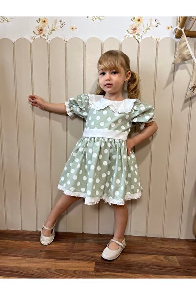 ministok Πουά Βρεφικό Φόρεμα με Φιόγκο στην Πλάτη