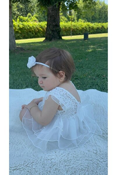 ministok Bonita Dantelli Arkası Fiyonklu Kız Bebek Romper