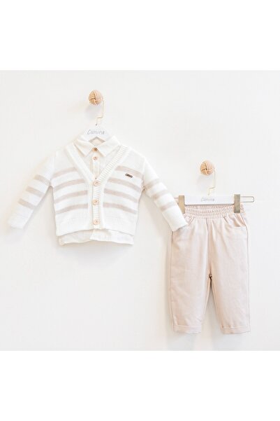 ministok طقم بيبي بوي مكون من 3 قطع مع بنطلون وسترة وقميص من مايكل أنجلو