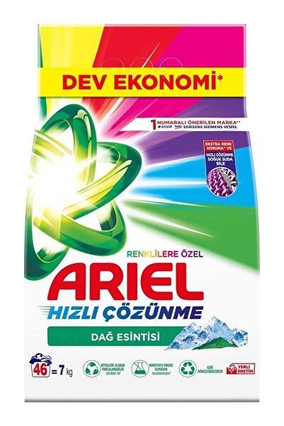Ariel Matik Toz Çamaşır Deterjanı 7KG Renklilere Özel/Dağ Esintisi (46 Yıkama)