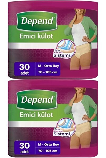 Depend Emici Külot Hasta Bezi Medium - Orta Kadın 60 Adet (2PK*30)