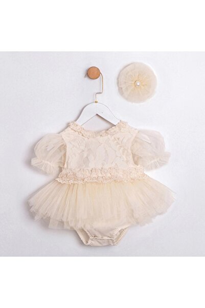 ministok Tiny Dantelli Toka Aksesuarlı Kız Bebek Romper
