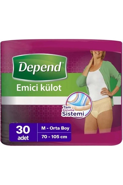 Depend Emici Külot Hasta Bezi Medium - Orta Kadın (30 Adet)