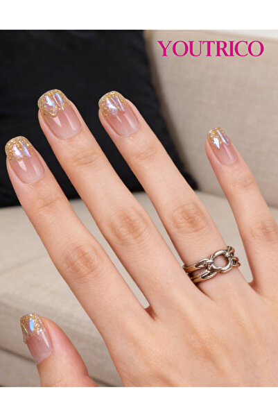 Youtrico 30 قطعة من أظافر الضغط، طلاء، أظافر صناعية على طراز الأميرة، أظافر ص...