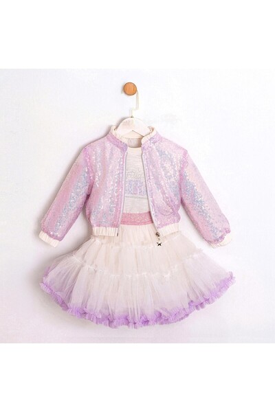 ministok Tina Sequined Jacket and Tutu Skirt 3-Piece Girls' Set