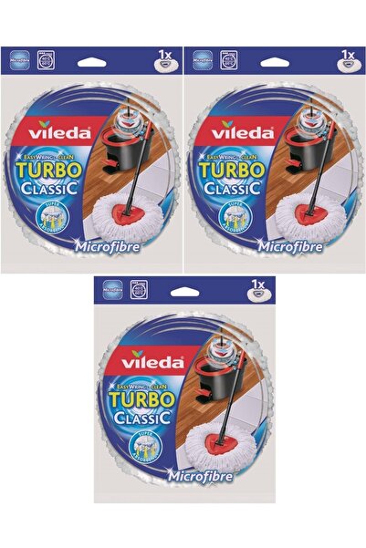 Vileda Turbo Yedek Mop Paspas Ucu (%100 Mikrofiber) (3 Lü Set)