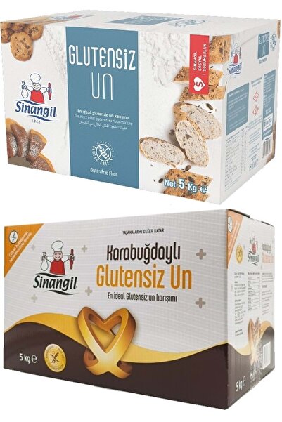 Sinangil Glutensiz Un 5KG (5000GR) + Glutensiz Karabuğdaylı 5KG (5000GR) Topl...
