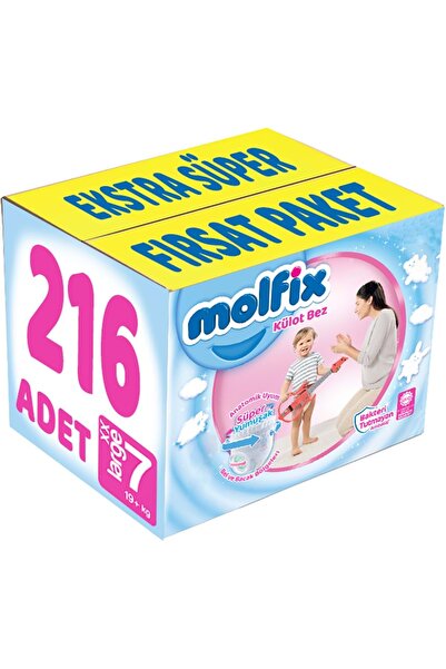 Molfix Külot Bebek Bezi Beden:7 (19+KG) XX Large 216 Adet Ekstra Dev Avantaj Pk