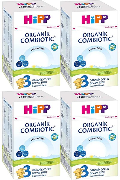 Hipp Organik Combiotic Bebek Devam Sütü 800GR No:3 (9. Aydan İtibaren) (4 Lü ...