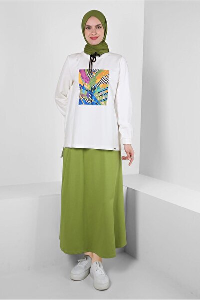 Alvina طقم بدلة رياضية موديل 43691 مطبوع وتنورة خصر مطاطية