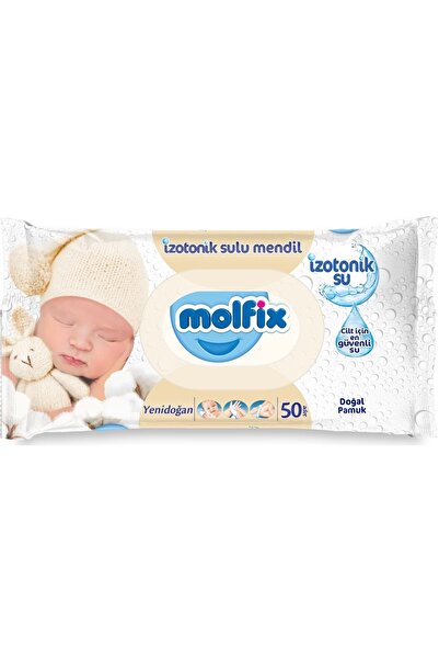 Molfix Islak Havlu Mendil İzotonik Yeni Doğan 50 Yaprak Pamuklu Tekli Plastik...