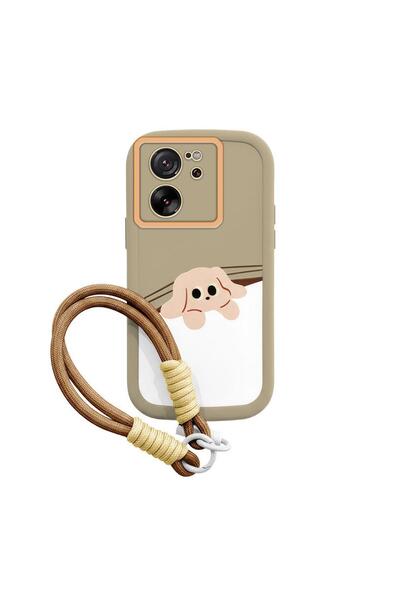 Pro Aksesuar Xiaomi Mi 13T Pro Uyumlu Kılıf El Bilekli Kedi ve Köpekli Siliko...