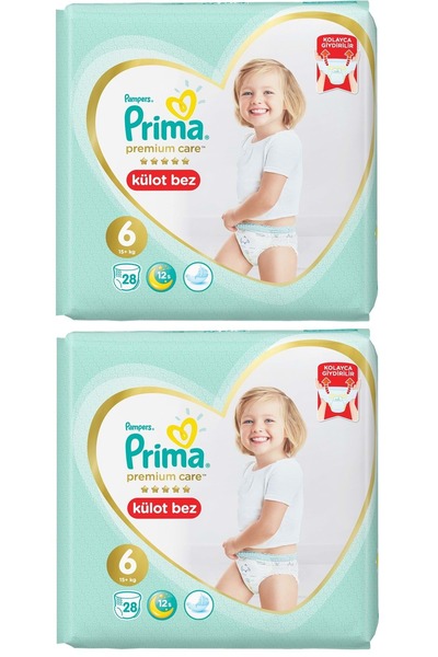 Prima Premium Care Külot Bebek Bezi Beden:6 (15+) 56 Adet Süper Ekonomik Pk