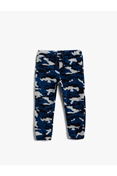 Koton Plush Sweatpants with Camouflage Pattern