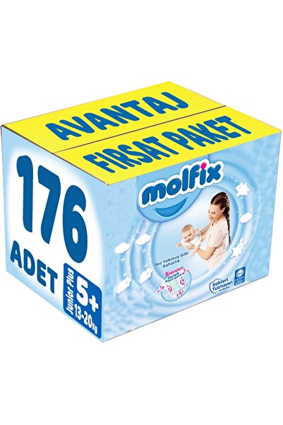 Molfix Bebek Bezi Beden:5+ (13-20Kg) Junior Plus 176 Adet Avantaj Fırsat Pk