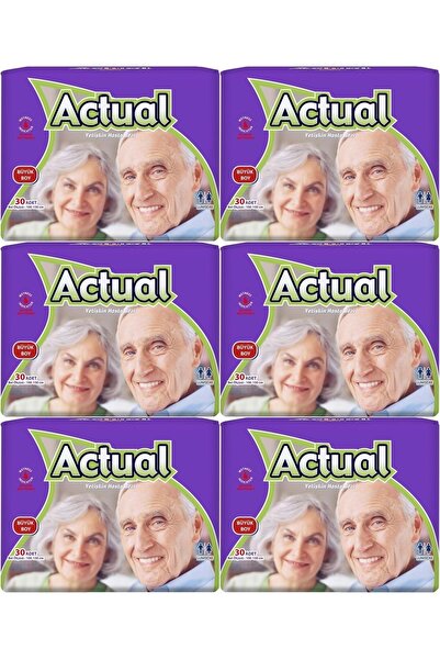 ACTUAL Yetişkin Hasta Bezi Bel Bantlı L - Large - Büyük 180 Adet (6PK*30)