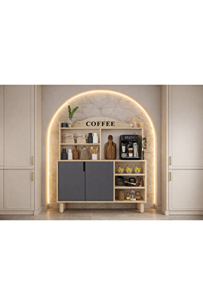 VM VERTEX MOBİLYA Pisa Kahve Köşesi-Çok Amaçlı Dolap-Mutfak Dolabı Safir Antr...