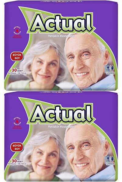 ACTUAL Yetişkin Hasta Bezi Bel Bantlı L - Large - Büyük 60 Adet (2PK*30)