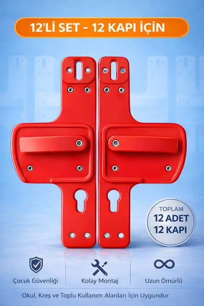 Life 360 Bariyerli Kapı Kolu | Çocuk Güvenlikli | Okul ve Kreşler İçin | 12’l...