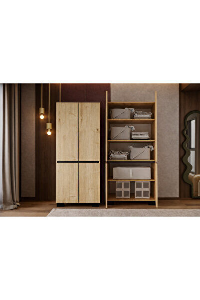 VM VERTEX MOBİLYA Floransa 4 Kapılı Flr4-ırf Safir - Antrasit Gardırop-çok Am...