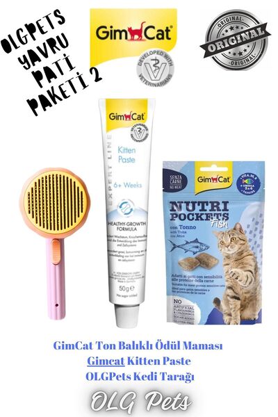 Gimcat Olgpets Yavru Kedi Paketi 2 ( Kitten Paste, Ödül Maması Somon , Olgpet...