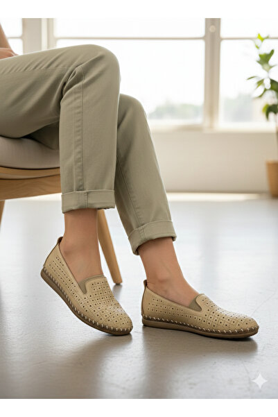 oflamaz Pantofi de damă Babet, cu talpă din piele, cusut manual, eleganți, co...