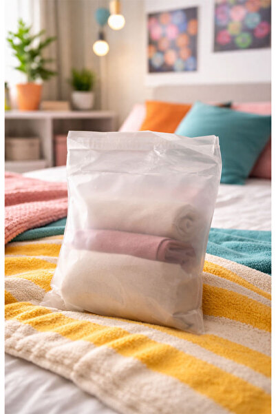 AkalBatu 25'li Şeffaf Buzlu Kargo Poşeti - 25x32x7 Cm