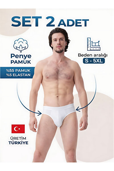 Mercan Erkek Slip Beyaz Renk 2'li Paket