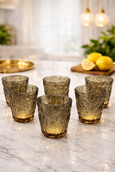 YzHome Set of 6 Small Frosted Glass Cups, Mugs, Cocktail and Soft Drink Glasses