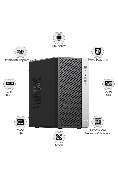 TURBOX Tx1717 i5 3.Gen 16GB Ram 256GB SSD Oem Paket