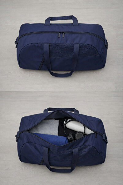 MUCCO Kaff Large Navy Blue Front Pocket Adjustable Shoulder Strap Hand Travel...