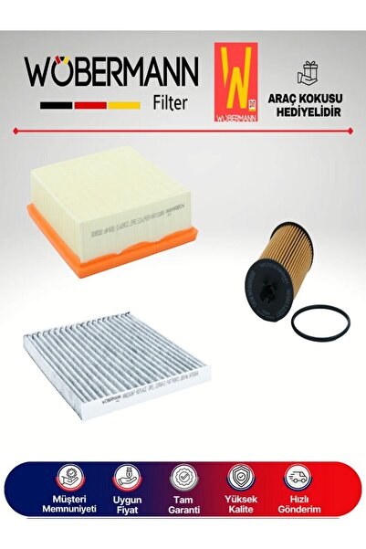 Wöbermann Opel Corsa D 1.2 Twinport Filtre Bakım Seti 2007-2014 3lü Karbonlu
