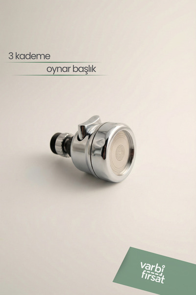 Varbifırsat Su Tasarruflu 360° Oynar 3 Kademeli Musluk Başlığı Aparatı