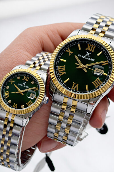 Daniel Klein ساعة يد خاصة للأزواج بسلك فولاذي مقاوم للماء بطول 30 مترًا للرجا...