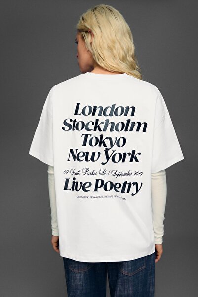 Bershka Kısa kollu baskılı tişört