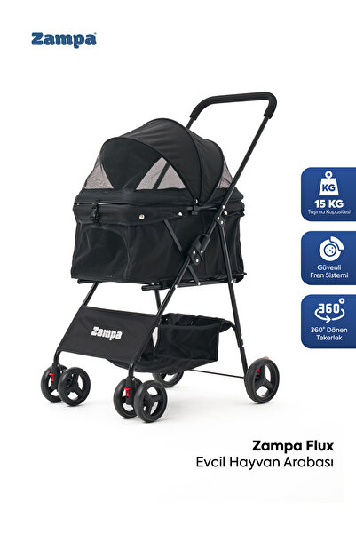 Zampa Flux Kedi & Köpek Arabası Siyah 45×63×93 cm