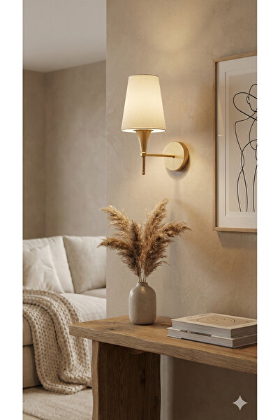 avizade LİA Pilli Eskitme Kasa Beyaz Şapkalı Ledli Duvar Aplik-otel-ofis-salo...