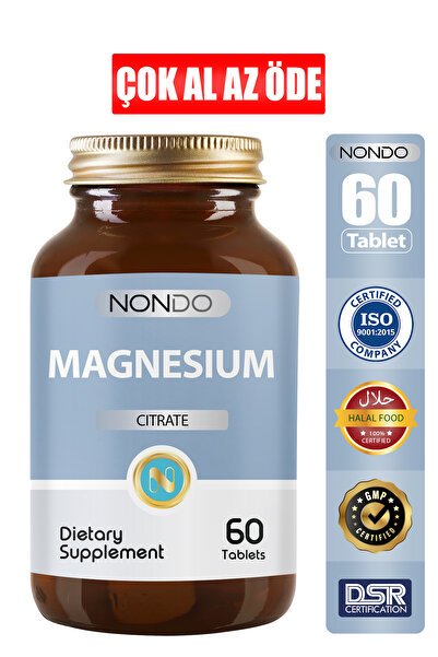 Nondo Magnezyum Sitrat 60 Tablet ( Mangesium Citrate Polivinilpırolidon )