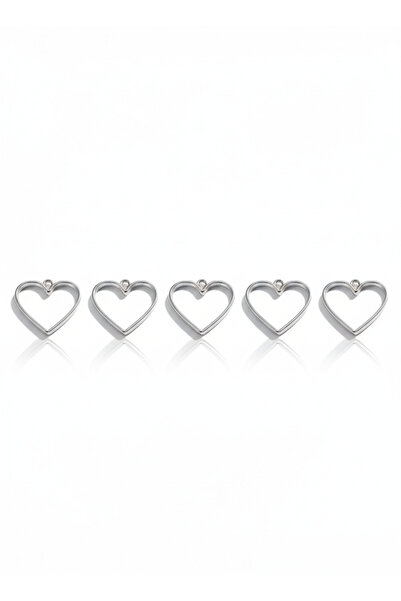 stonechem 5 Adet 3.5 cm Metalik Kalp Zamak Kolye Ucu Epoksi ve Takı Yapımına ...