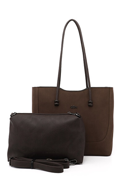 GÖNDERİ(R) Women's Brown Suede Puppy Shoulder Bag