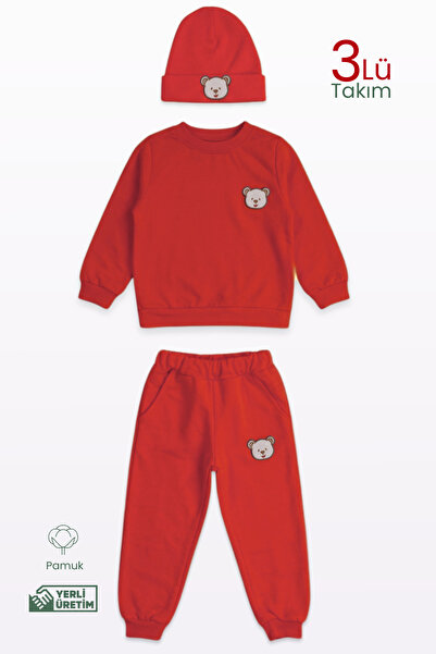 Lamonde بدلة رياضية مطرزة للجنسين مكونة من 3 قطع مع قبعة من 9-12-18-24 شهرًا