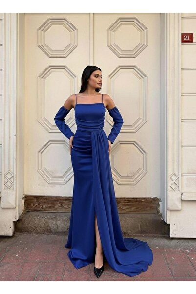 Modafeminen Μακρύ φόρεμα Scuba Strapless 583382 μπλε κοβαλτίου