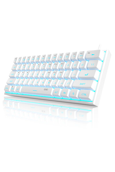 MageGee TS91 61 Tuş RGB Kablolu Beyaz Membran Gaming Klavye