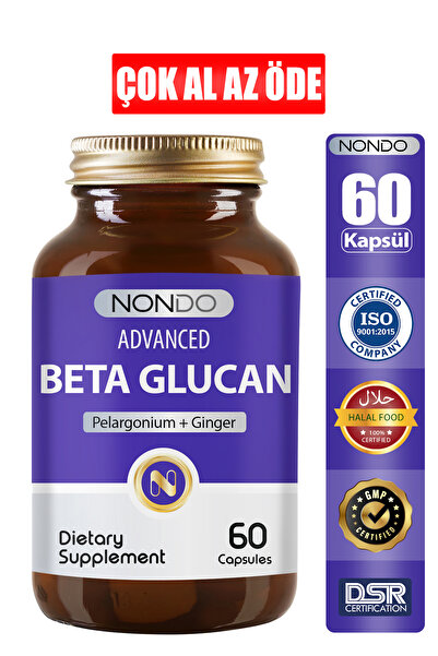 Nondo Beta Glukan 60 Kapsül ( Beta Glucan Reishi Mantarı Afrika Sardunyası Ze...