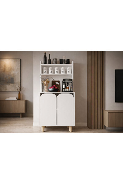 VM VERTEX MOBİLYA Parma 2 Kapaklı Mutfak Dolap, Kahve Köşesi, Çok Amaçlı Dola...