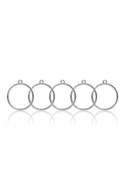 stonechem 5 Adet 3.5 cm Metalik Daire Zamak Kolye Ucu Epoksi ve Takı Yapımına...