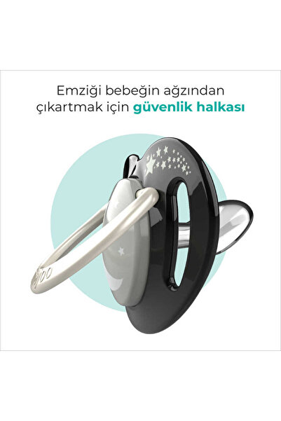 Mamajoo Ortodontik Emzik Seti 0 Ay+ Black & Pearl | İkili, Silikon, Damaklı | Sterilizasyon & Saklam